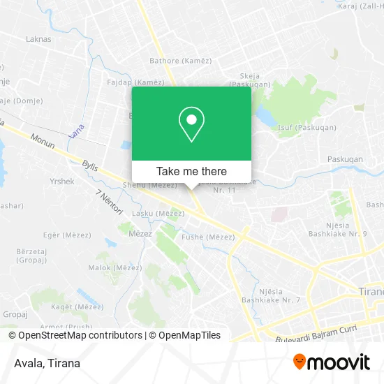 Avala map