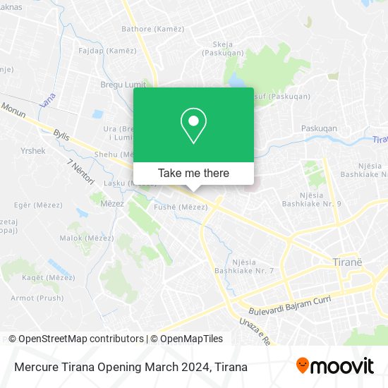 Mercure Tirana Opening March 2024 map