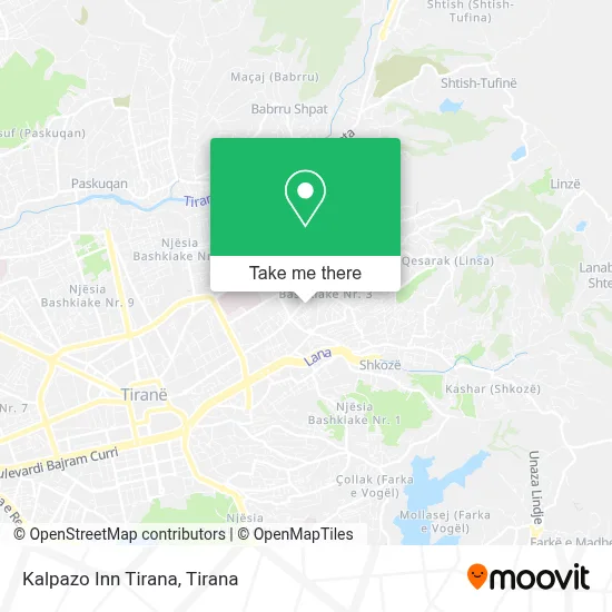 Kalpazo Inn Tirana map