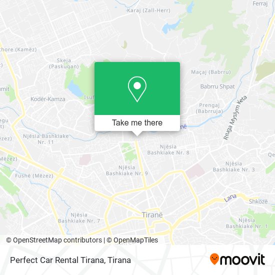 Perfect Car Rental Tirana χάρτης