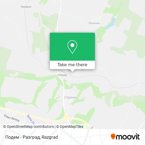 Подем - Разград map