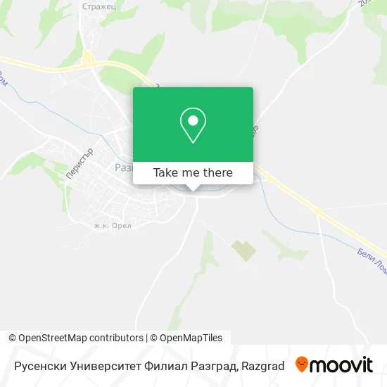 Русенски Университет Филиал Разград map