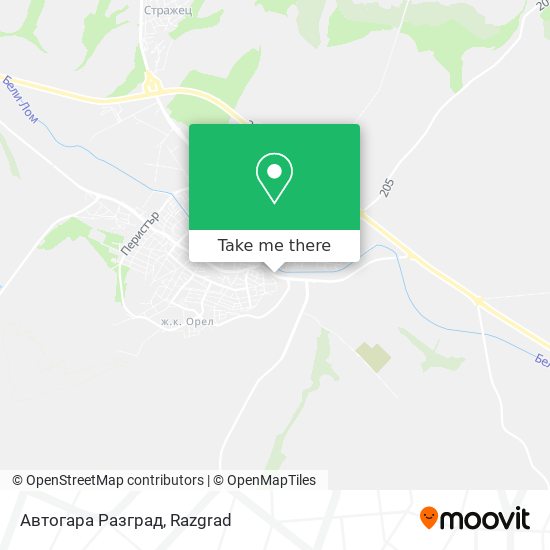 Автогара Разград map