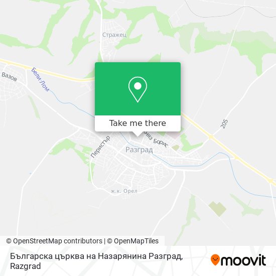Карта Българска църква на Назарянина Разград