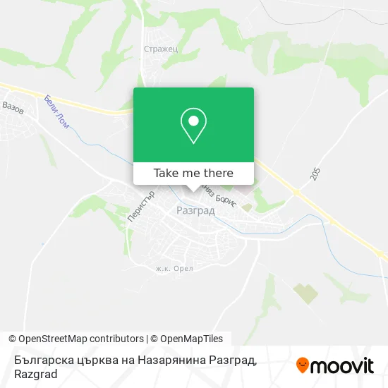 Карта Българска църква на Назарянина Разград