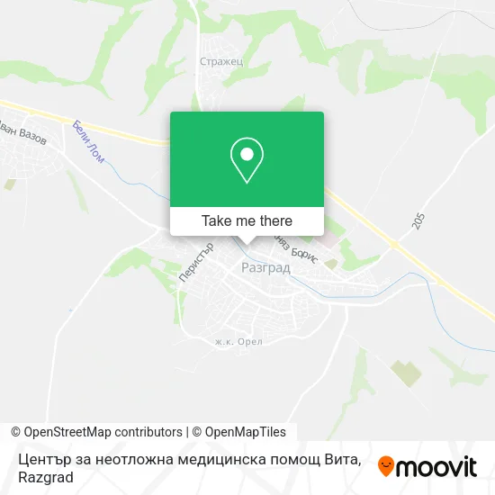 Карта Център за неотложна медицинска помощ Вита