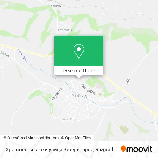 Карта Хранителни стоки улица Ветеринарна