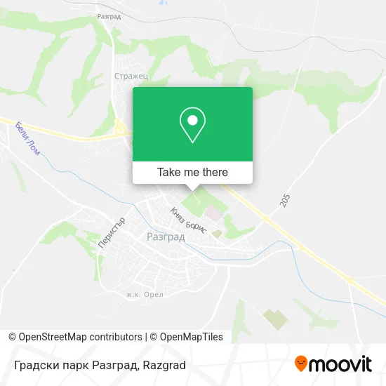 Карта Градски парк Разград