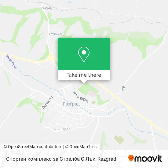 Карта Спортен комплекс за Стрелба С Лък