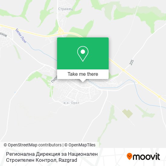 Карта Регионална Дирекция за Национален Строителен Контрол