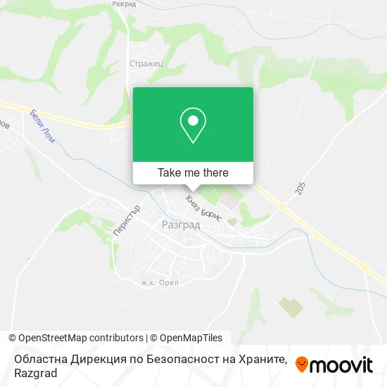 Карта Областна Дирекция по Безопасност на Храните