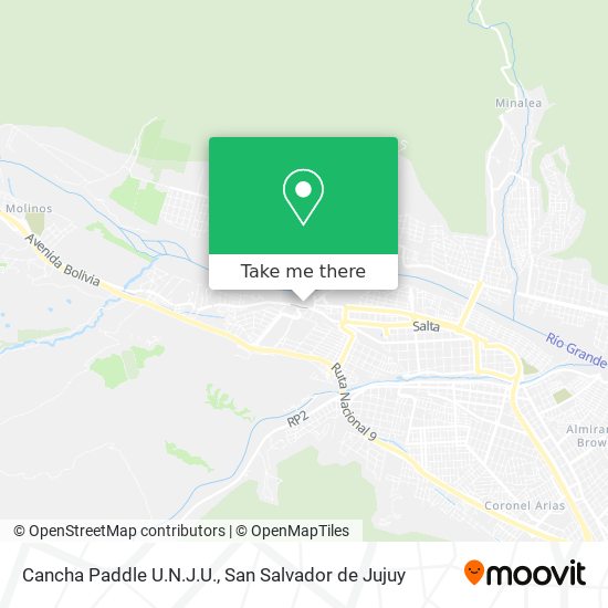 Cancha Paddle U.N.J.U. map