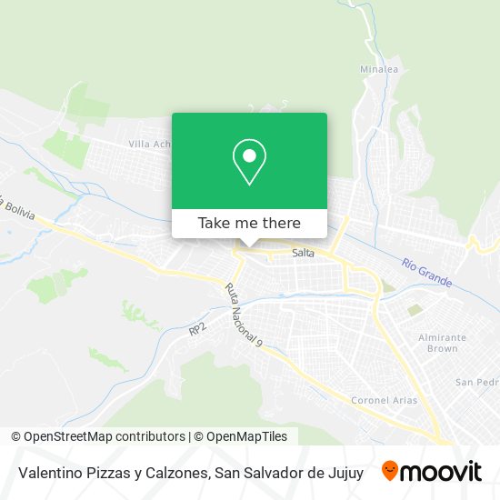 Valentino Pizzas y Calzones map