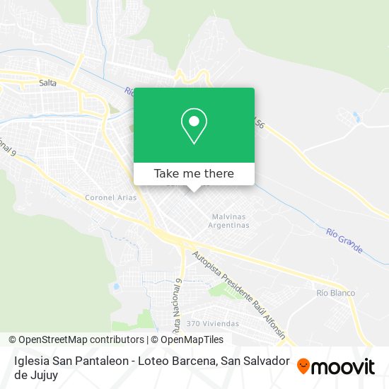 Iglesia San Pantaleon - Loteo Barcena map