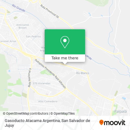 Gasoducto Atacama Argentina map