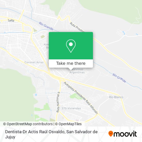 Mapa de Dentista-Dr Actis Raúl Osvaldo