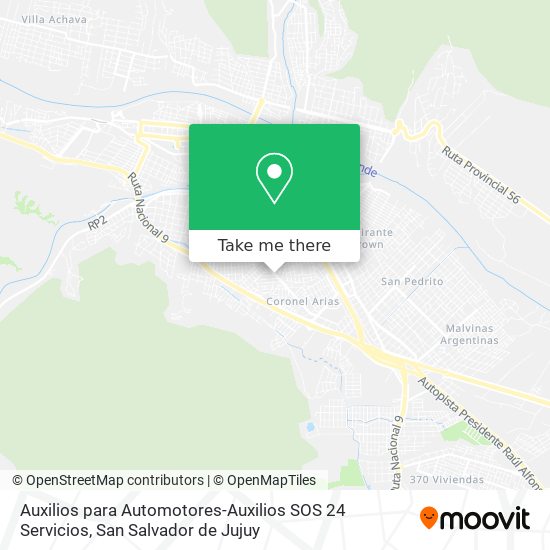 Mapa de Auxilios para Automotores-Auxilios SOS 24 Servicios