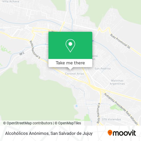 Alcohólicos Anónimos map