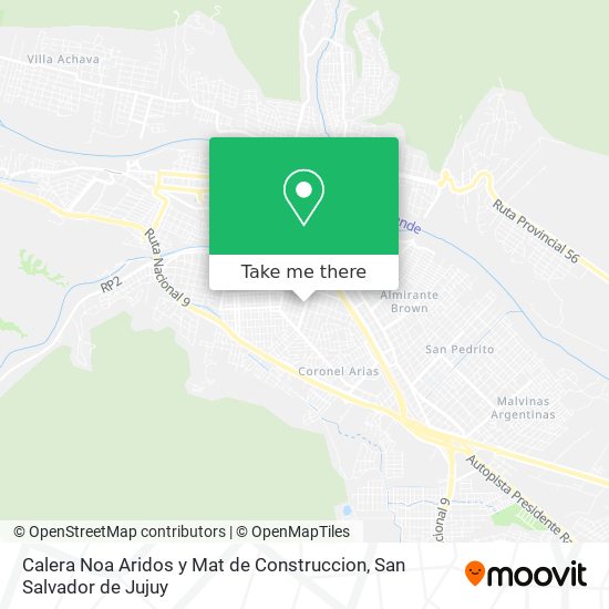 Mapa de Calera Noa Aridos y Mat de Construccion