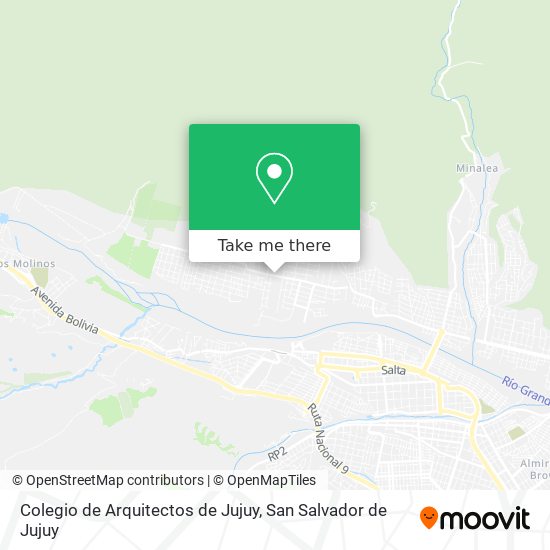 Mapa de Colegio de Arquitectos de Jujuy