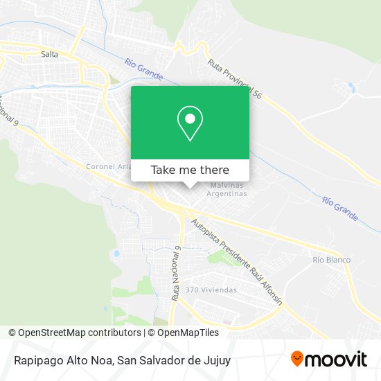 Rapipago Alto Noa map