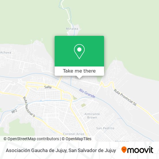 Mapa de Asociación Gaucha de Jujuy