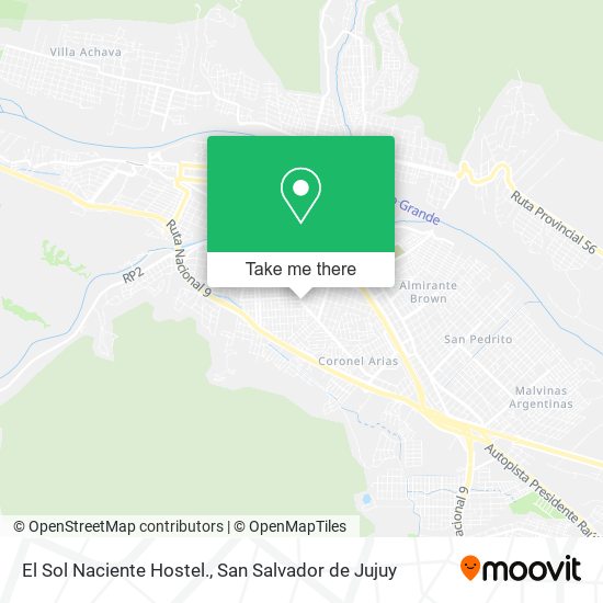 Mapa de El Sol Naciente Hostel.