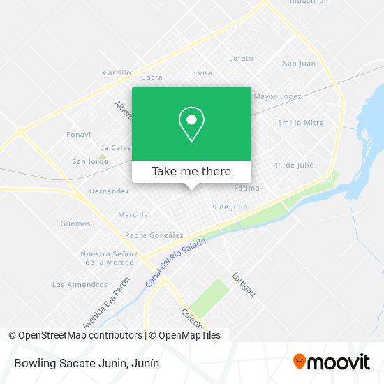 Bowling Sacate Junin map