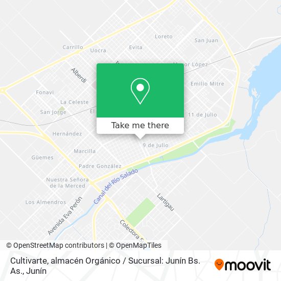 Cultivarte, almacén Orgánico / Sucursal: Junín Bs. As. map
