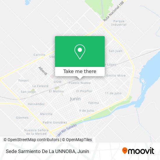 Sede Sarmiento De La UNNOBA map