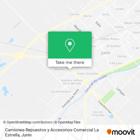 Camiones-Repuestos y Accesorios-Comercial La Estrella map