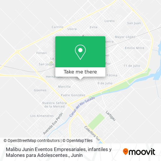 Malibu Junin Eventos Empresariales, infantiles y Malones para Adolescentes. map