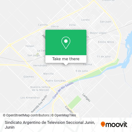 Mapa de Sindicato Argentino de Television Seccional Junin