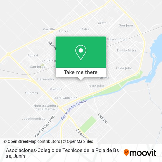 Asociaciones-Colegio de Tecnicos de la Pcia de Bs as map