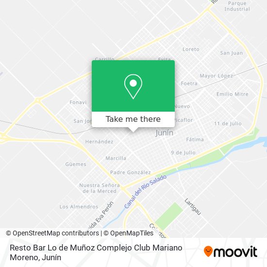 Resto Bar Lo de Muñoz Complejo Club Mariano Moreno map
