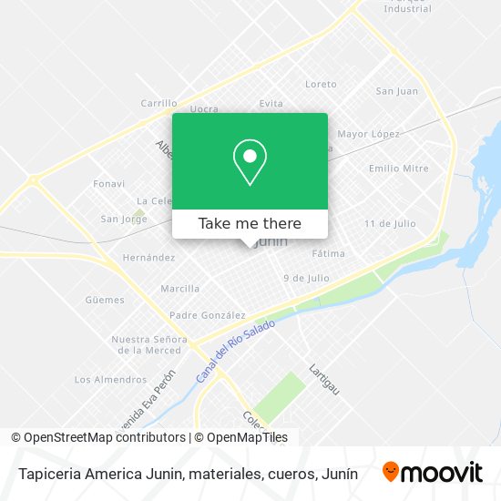 Mapa de Tapiceria America Junin, materiales, cueros