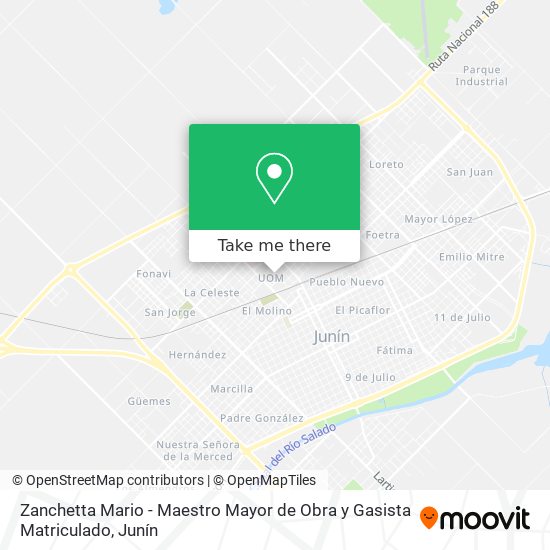 Zanchetta Mario - Maestro Mayor de Obra y Gasista Matriculado map