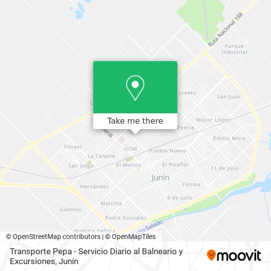 Transporte Pepa - Servicio Diario al Balneario y Excursiones map