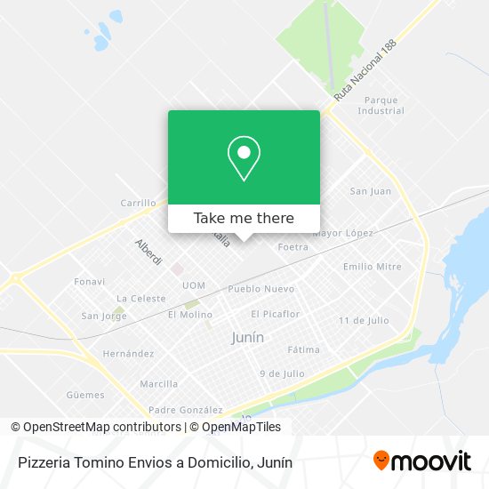 Pizzeria Tomino Envios a Domicilio map