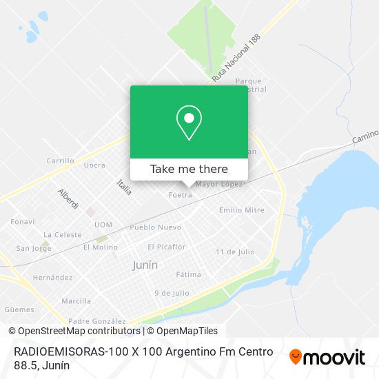 RADIOEMISORAS-100 X 100 Argentino Fm Centro 88.5 map