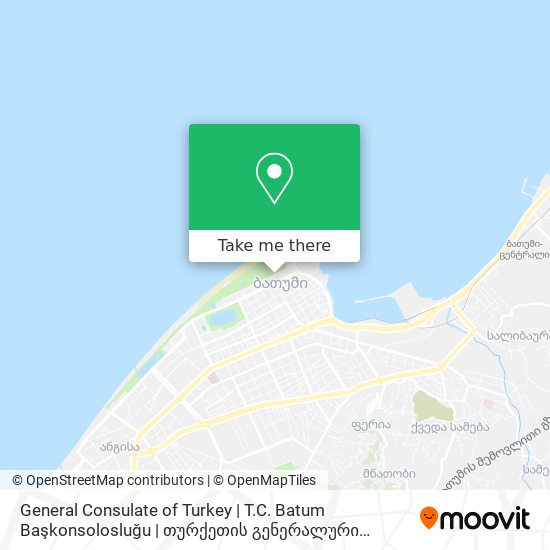 Карта General Consulate of Turkey | T.C. Batum Başkonsolosluğu | თურქეთის გენერალური საკონსულო