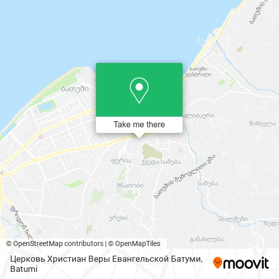 Карта Церковь Христиан Веры Евангельской Батуми