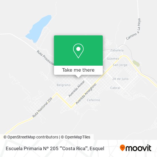 Mapa de Escuela Primaria Nº 205 ""Costa Rica""