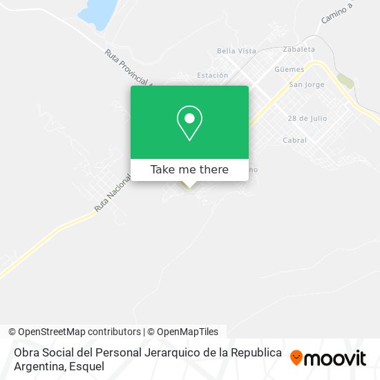 Mapa de Obra Social del Personal Jerarquico de la Republica Argentina