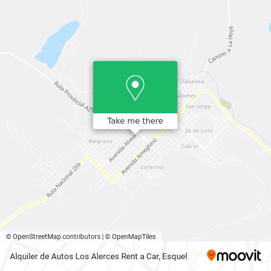 Alquiler de Autos Los Alerces Rent a Car map