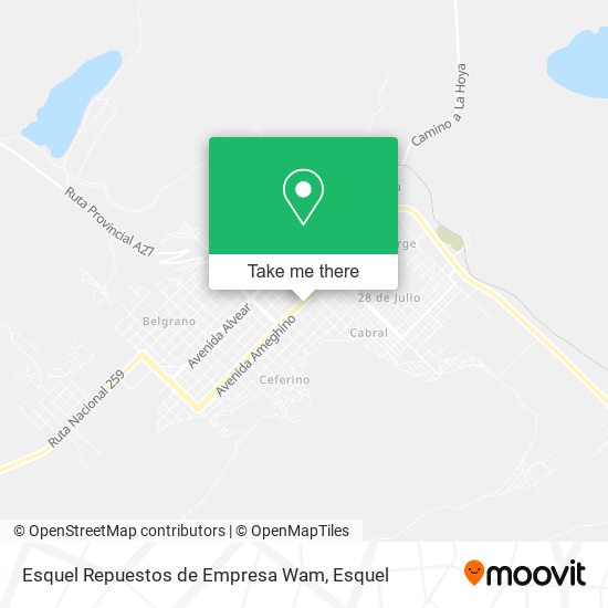 Esquel Repuestos de Empresa Wam map