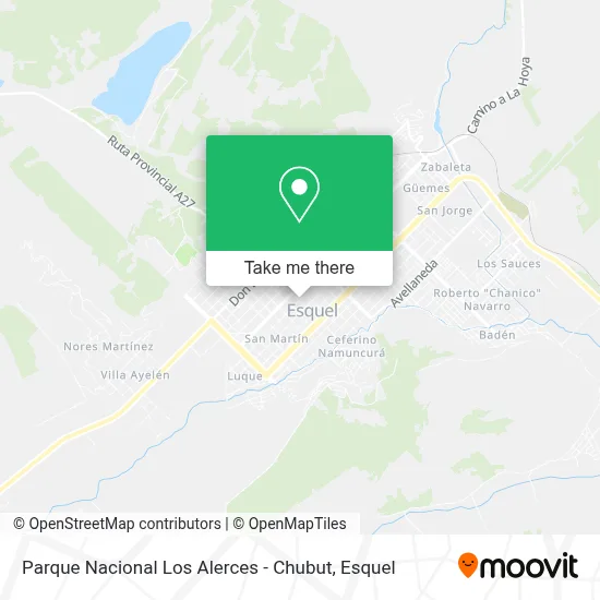 Parque Nacional Los Alerces - Chubut map
