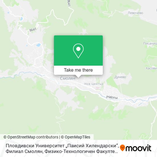 Пловдивски Университет „Паисий Хилендарски“, Филиал Смолян, Физико-Технологичен Факултет map