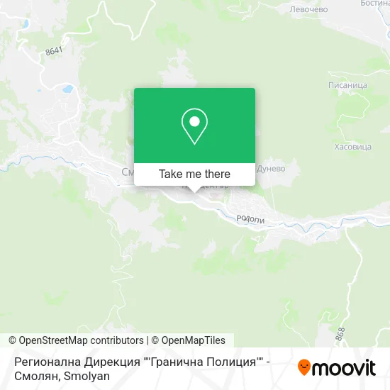 Карта Регионална Дирекция ""Гранична Полиция"" - Смолян