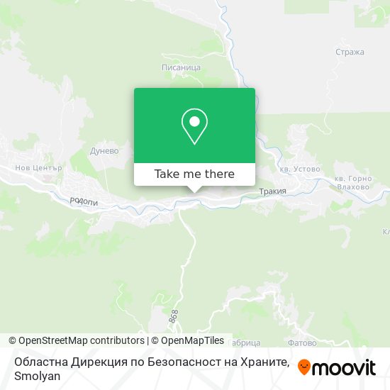 Карта Областна Дирекция по Безопасност на Храните